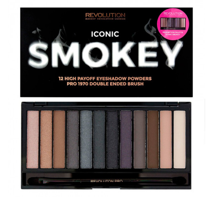 Makeup Revolution Redemption Palette Iconic Smokey палетка теней